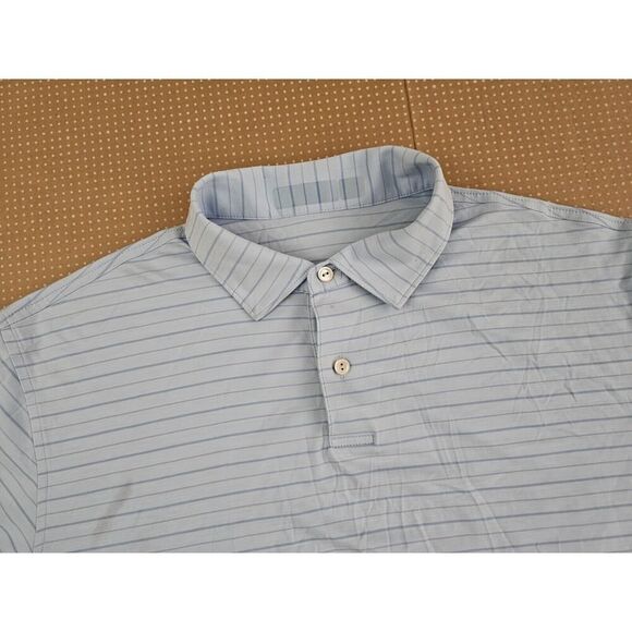 Peter Millar Featherweight Golf Polo Shirt Men’s Size XL Blue Striped - Picture 6 of 16